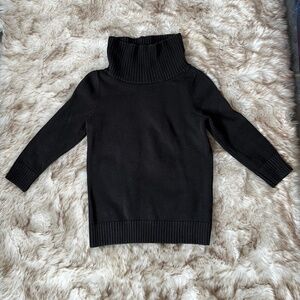 Talbots Petites Black Mock Cowl Neck 3/4 Sleeve Sweater